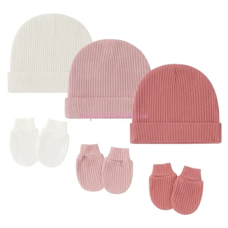R6FD Set invierno gorro y guantes térmicos sin arañazos para bebé - imagen 4