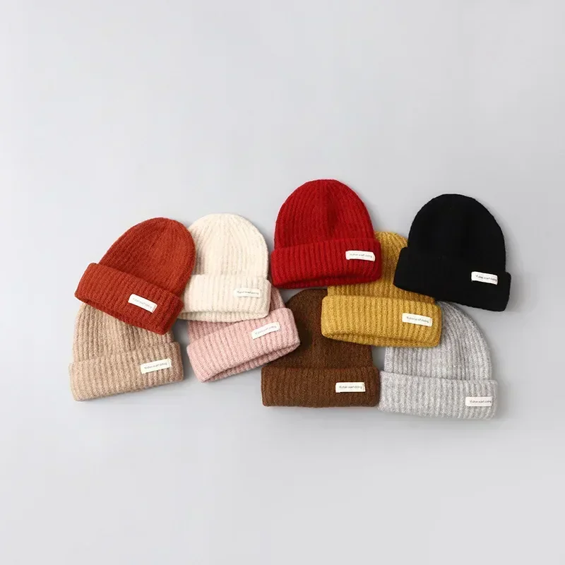 Bufanda coreana de punto grueso para niños – Invierno color sólido - imagen 3