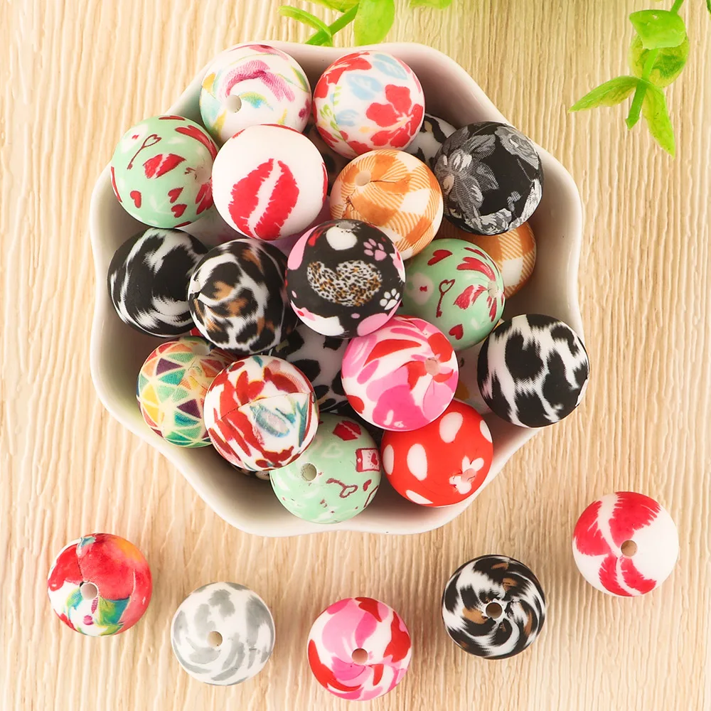 Cuentas de silicona con estampado de leopardo 15mm – Para collares y pulseras infantiles - imagen 3