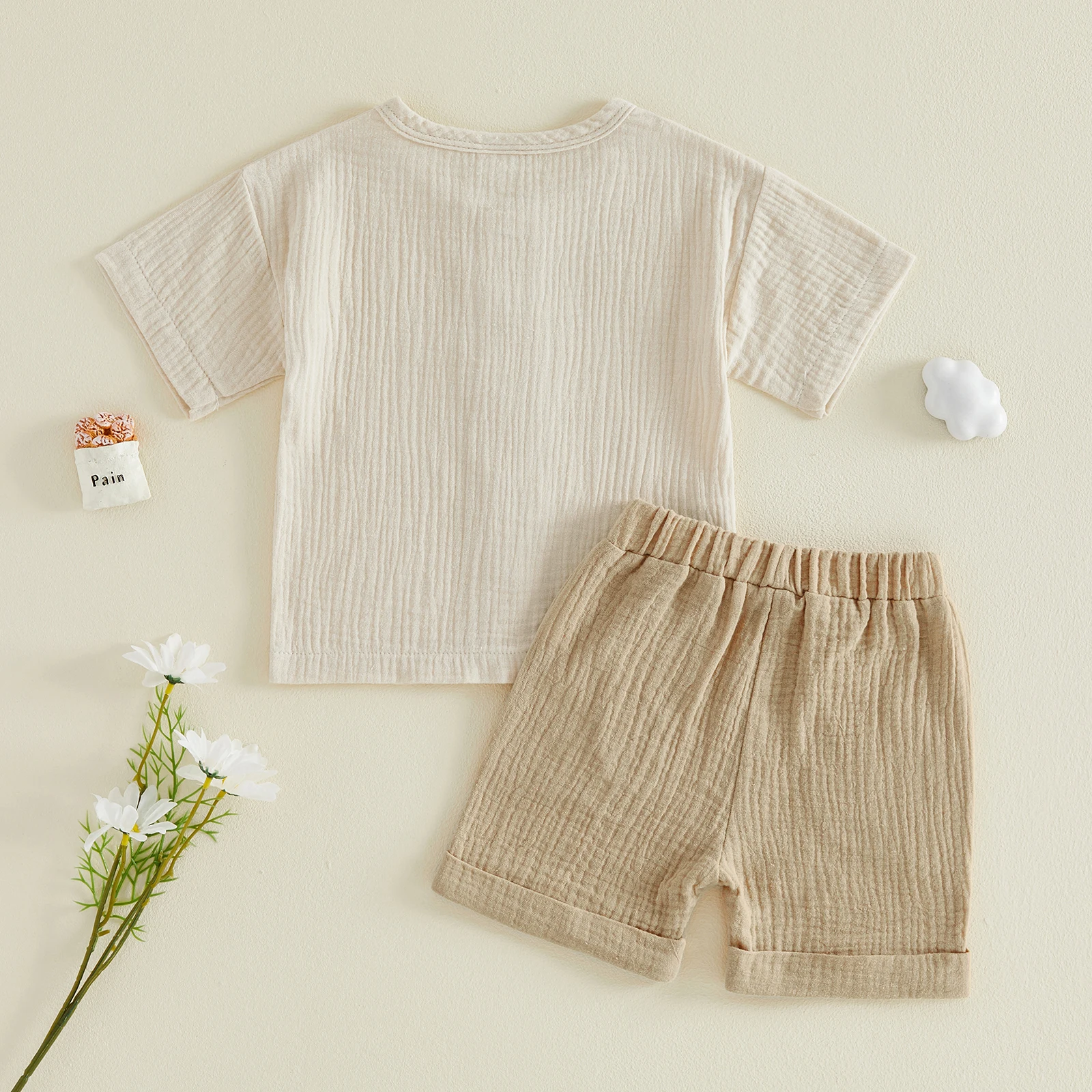 Conjunto de verano bebé: camiseta de manga corta y bermuda