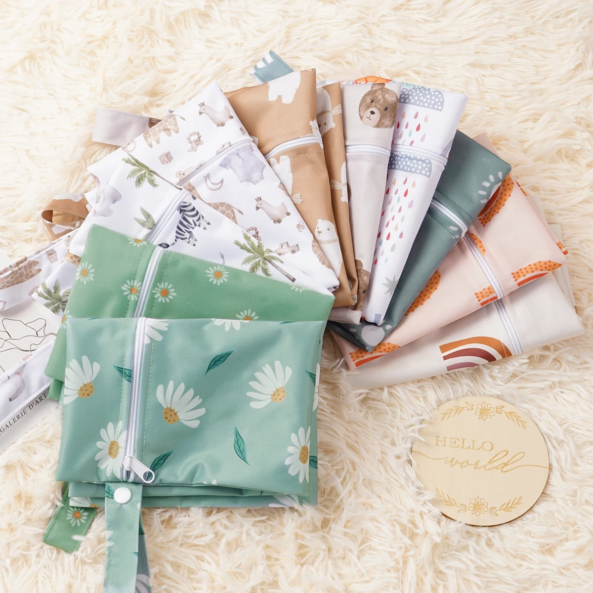 Bolsa húmeda impermeable con cremallera y diseño estampado