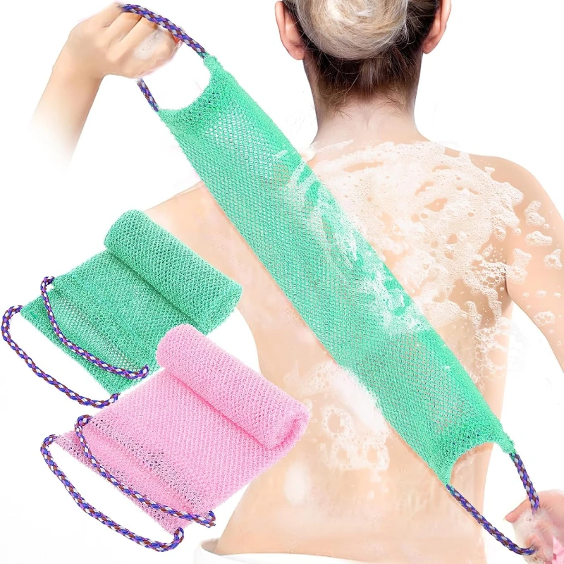 Exfoliante de ducha extra largo con redes africanas para baño