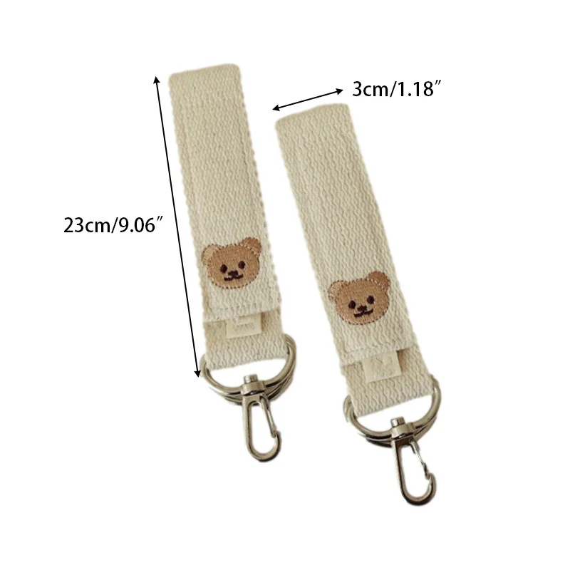 Gancho para cochecito con oso bordado – Colgador universal de bolsas - imagen 5