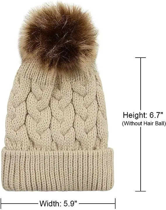 Gorro de invierno para bebé – Forro térmico de punto cable - imagen 3