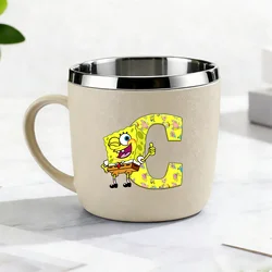 Botella de agua infantil Bob Esponja de acero inoxidable con diseño