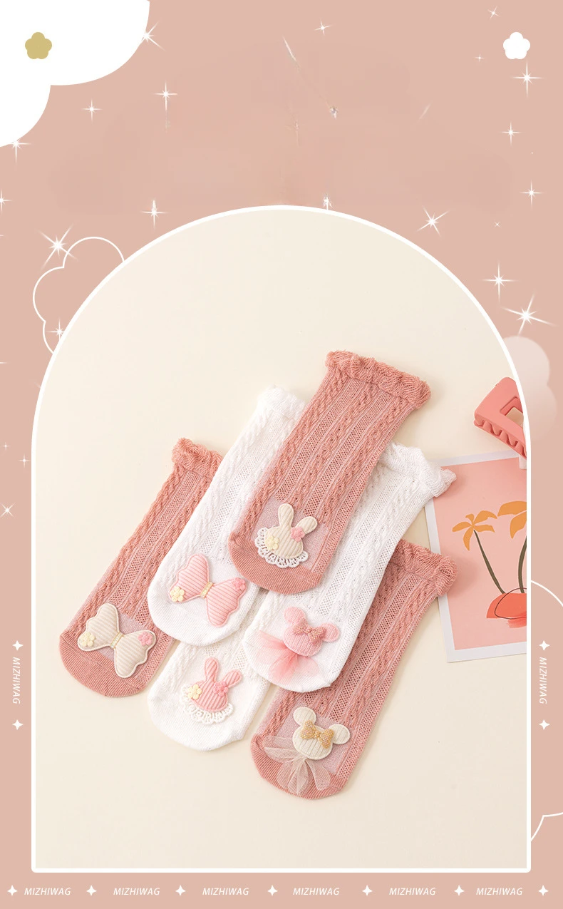 Calcetines suaves con lazo Kawaii