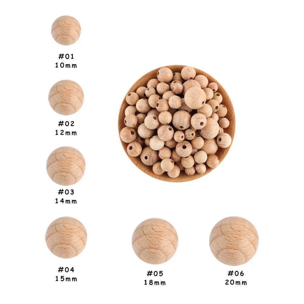 Cuentas de madera lentejas naturales para pulseras hechas a mano - imagen 3