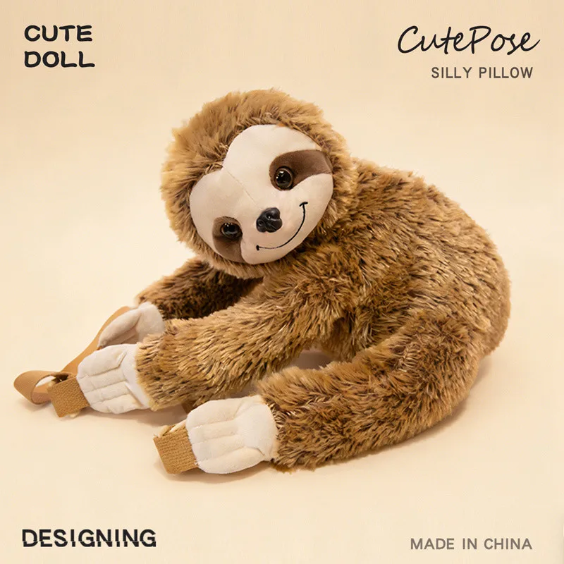 Mochila infantil de peluche con forma de perezoso - imagen 3