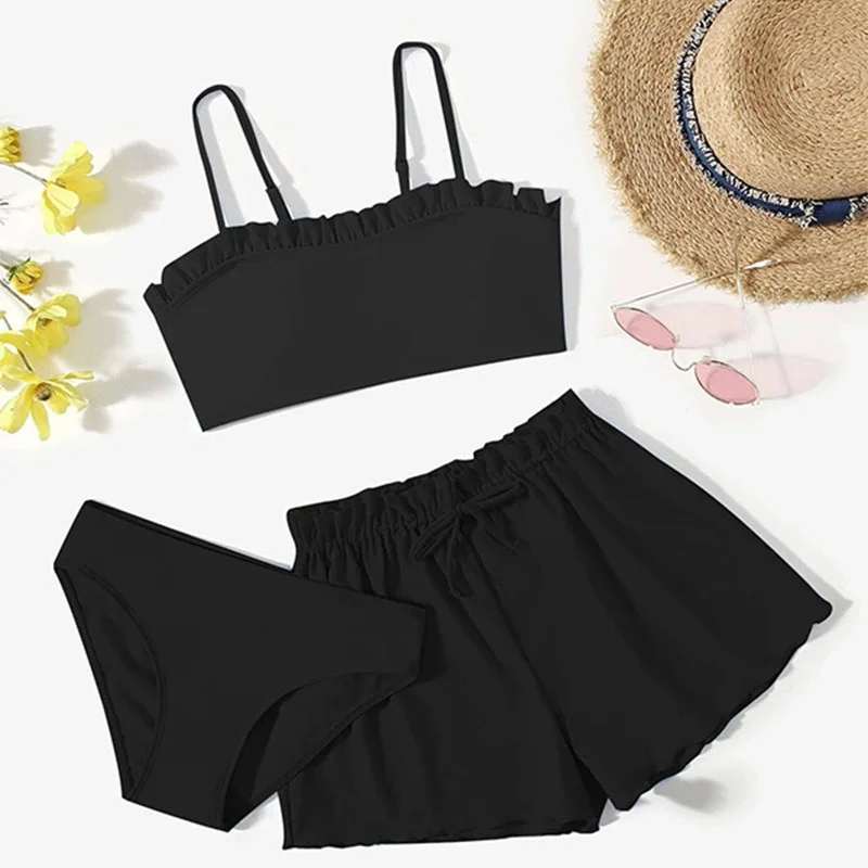 Bikini dos piezas con volantes para niña, traje de baño - imagen 2