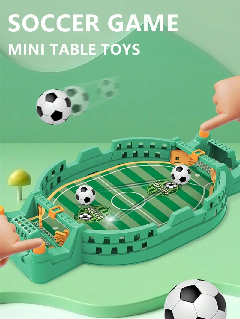 Mini foosball table game with colorful players