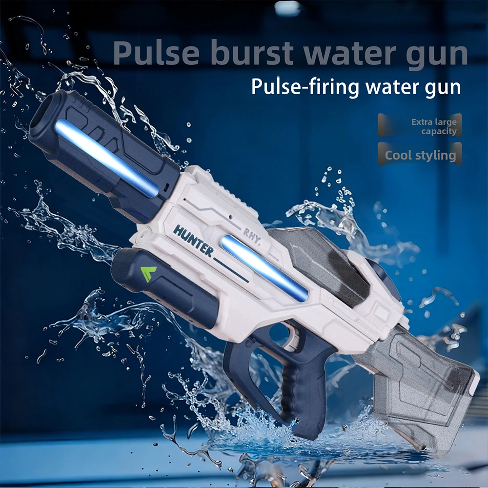 Pistola de agua eléctrica grande con luz LED y sensor - imagen 4