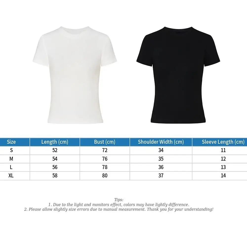 Camiseta de algodón cuello redondo ajustada manga corta - imagen 5