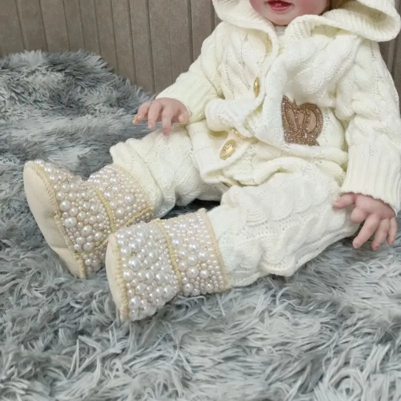 Dollbling botas de bebé con perlas personalizadas de invierno - imagen 5