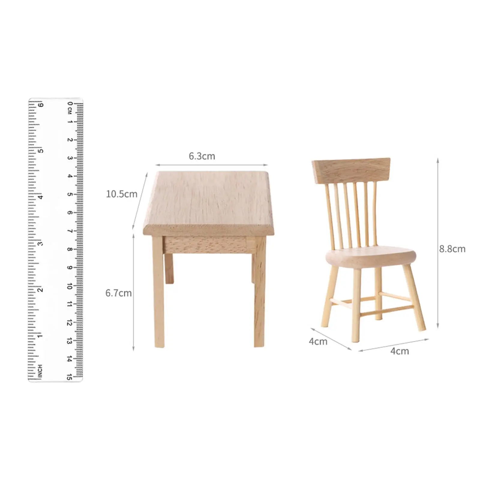 Mesa y sillas de hierro en miniatura, juego para casa de muñecas - imagen 4