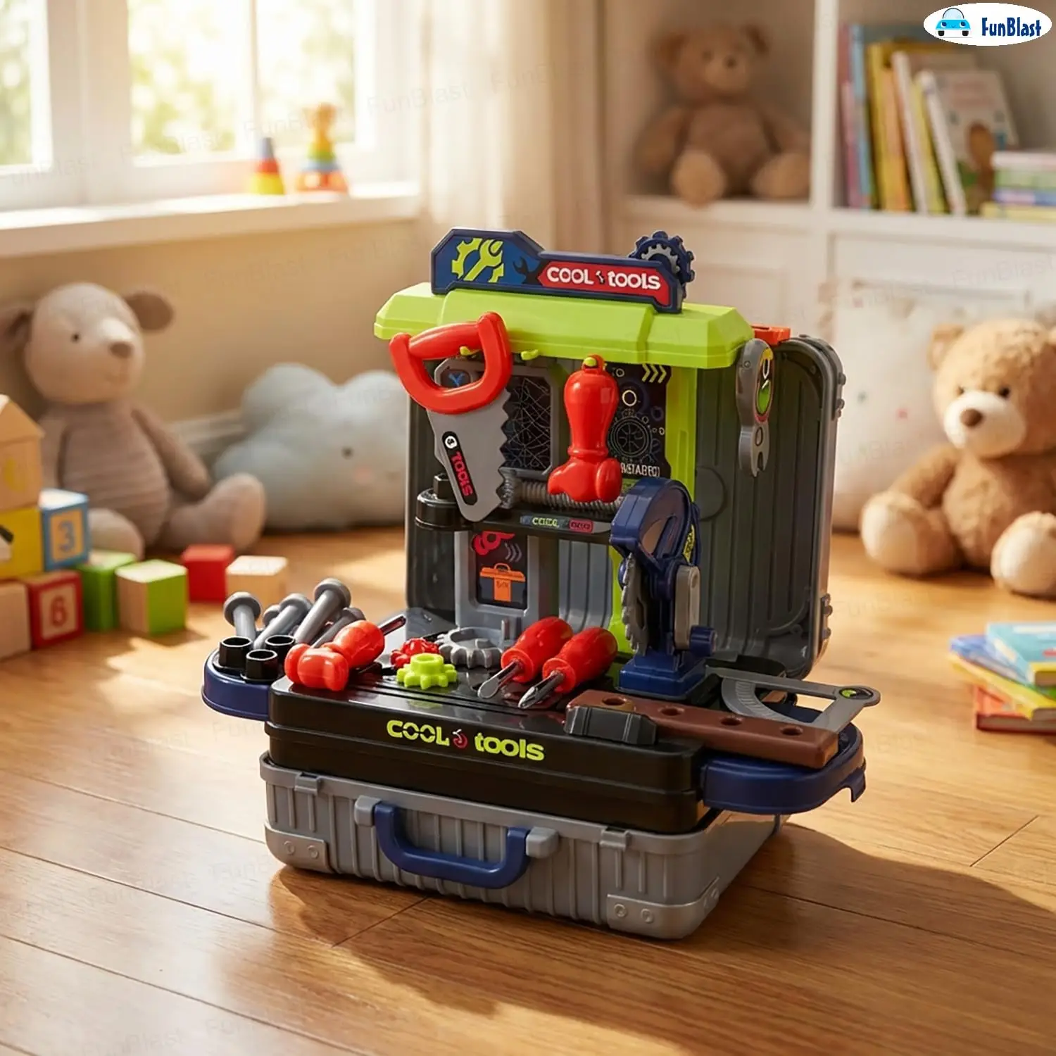 Banco de herramientas infantil con taladro imitación y construcción - imagen 5