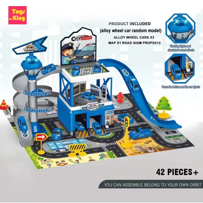 Pista ferroviaria DIY con vagones de ingeniería para niños - imagen 3