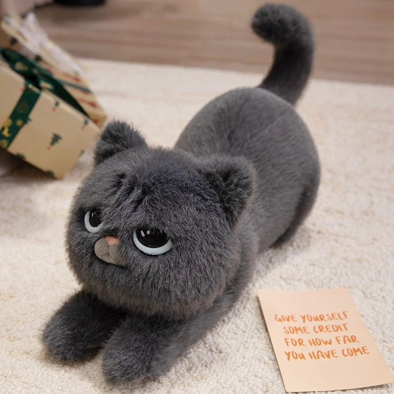 Almohada de peluche de gato tumbado suave, dibujo animado - imagen 2