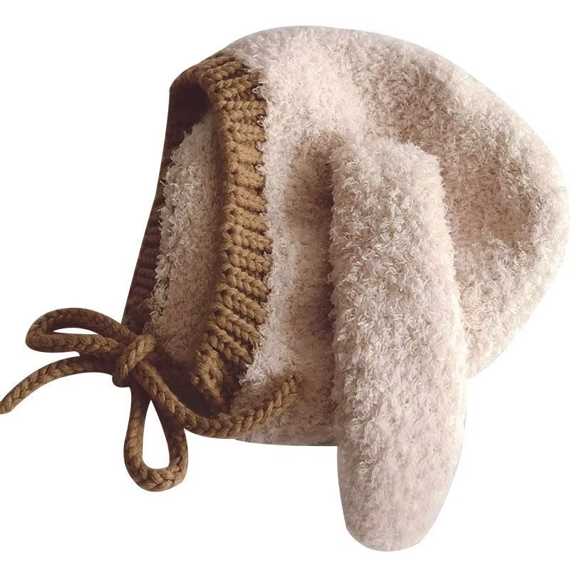 Gorro con orejas para bebé recién nacido – Felpa suave para fotos - imagen 4