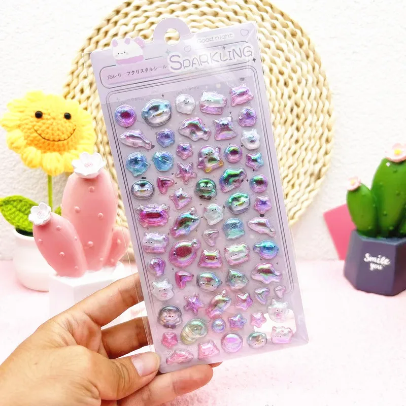 Motivos Kawaii y relieve en la pegatina