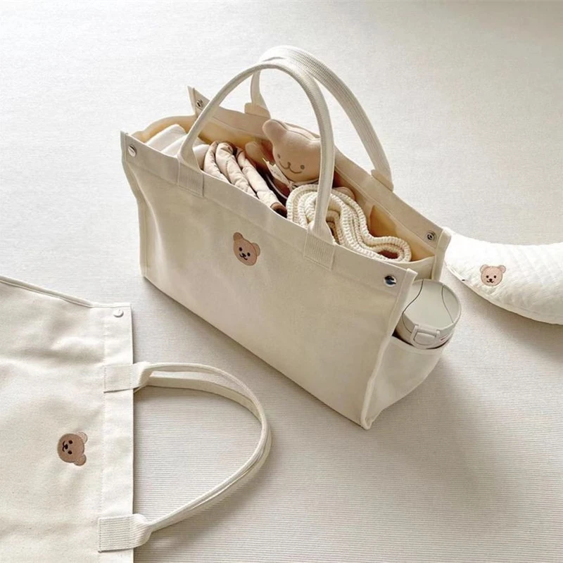 Bolso de lona para mamá con bonito oso