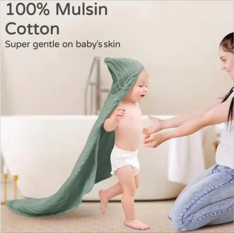 Toalla con capucha para bebé de algodón absorbente y suave - imagen 2