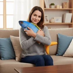 Peluche de pez marino para abrazar, almohada infantil verde