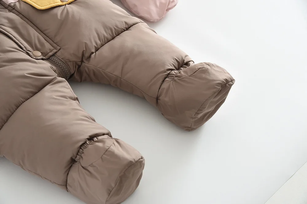 Mono de invierno para bebé con capucha osito y forro polar - imagen 2