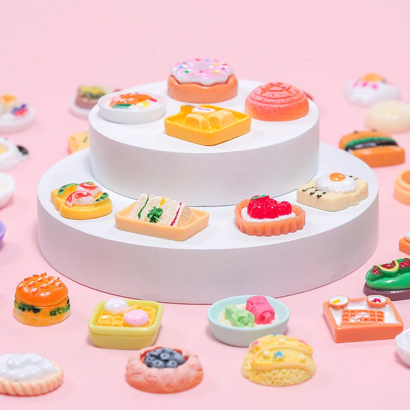 Comida en miniatura tipo resina para juego de imitación