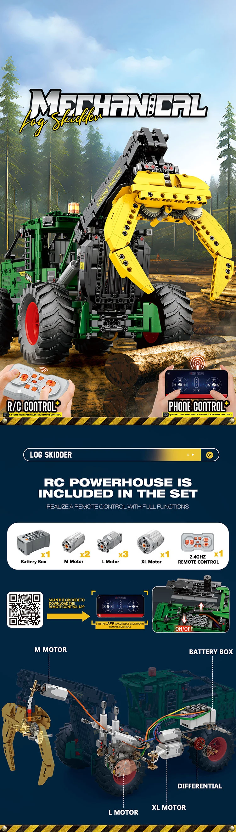 Tractor RC de bloques de construcción