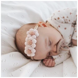 Diadema tejida con flores para bebé – Gorro suave recién nacido