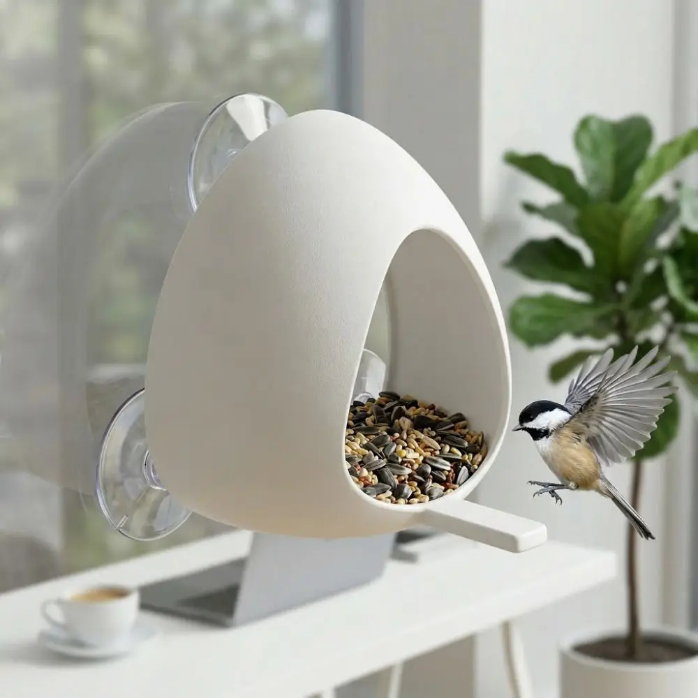 Comedero para pájaros con ventosa desmontable, impermeable - imagen 4