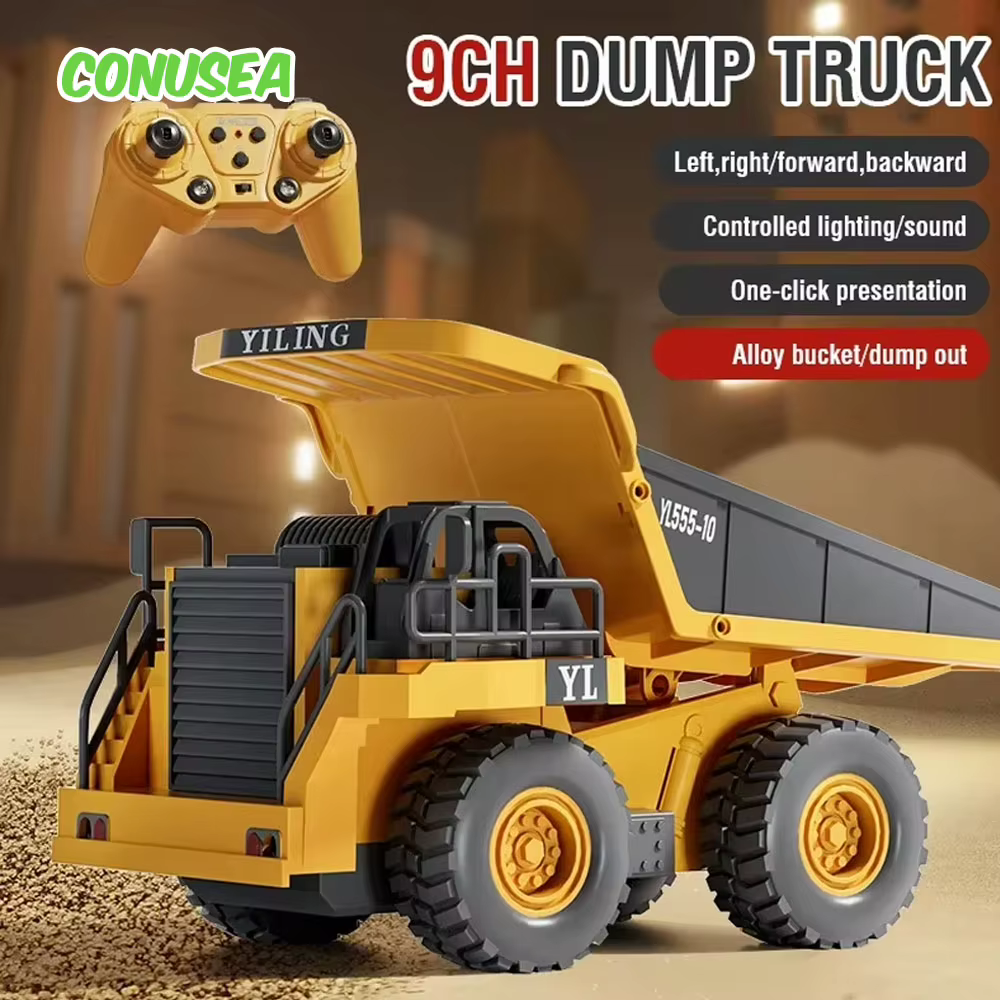 Camión excavador RC de control remoto multicanal para niños
