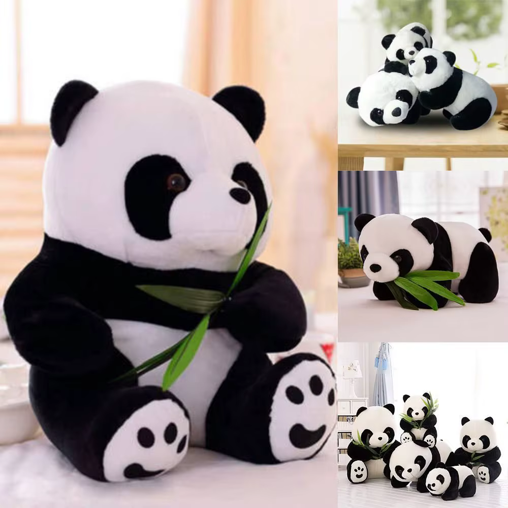 Panda de peluche suave en estilo sentado