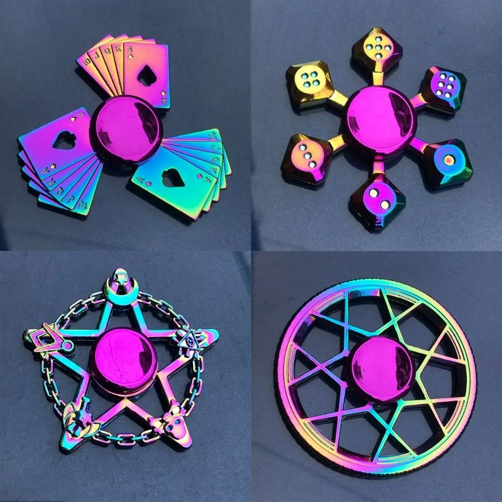 Spinner antiestrés alas de dragón arcoíris metálico para dedos - imagen 4