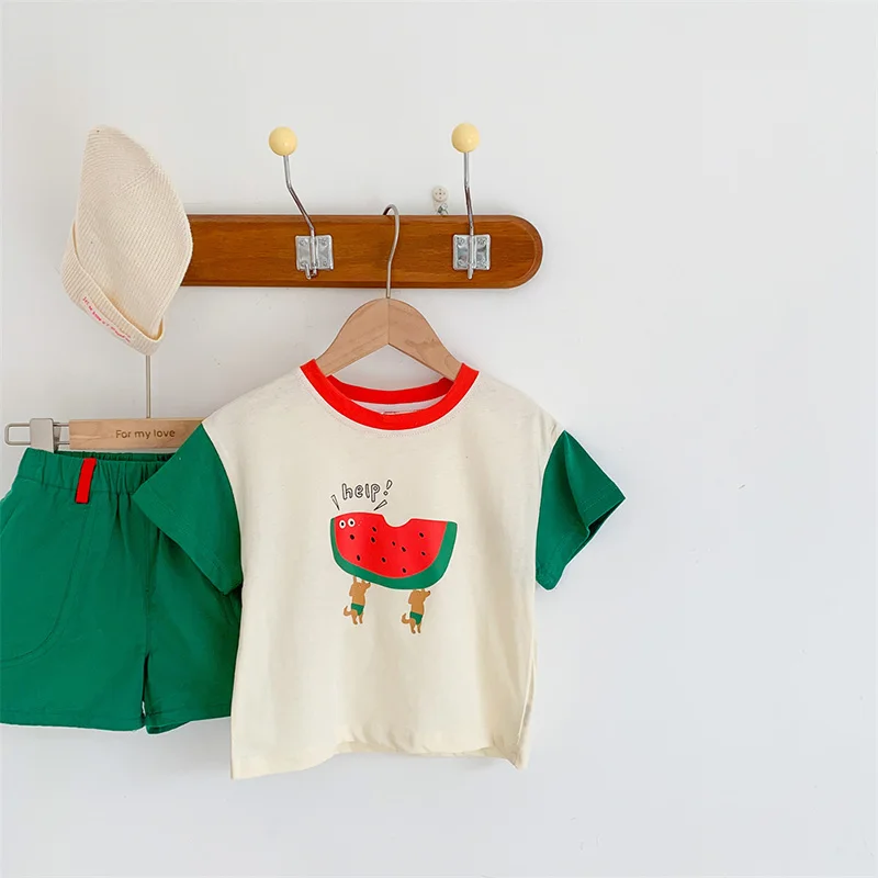 Conjunto Milangel camiseta y shorts con estampado sandía niño - imagen 2