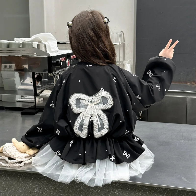 Cortavientos para niña con lazo – Chaqueta ligera entretiempo - imagen 4
