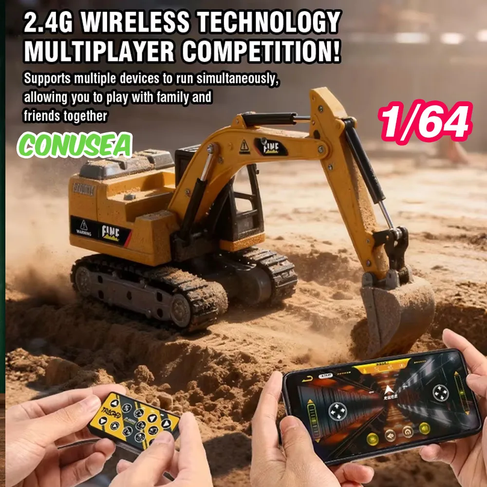 Excavadora mini radiocontrol con control remoto, juguete obra - imagen 2