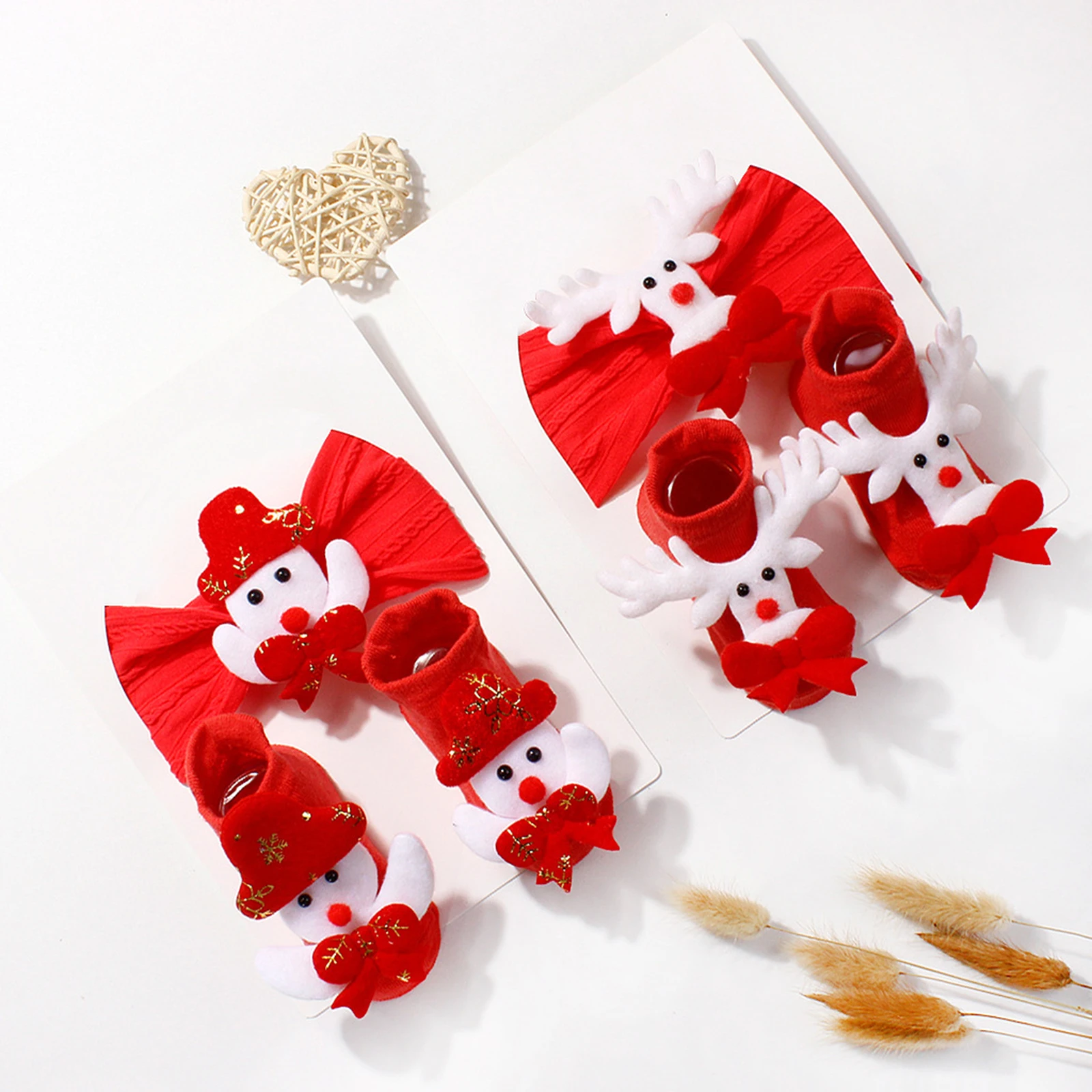 Conjunto de calcetines y diadema navideña para bebé y niña - imagen 4