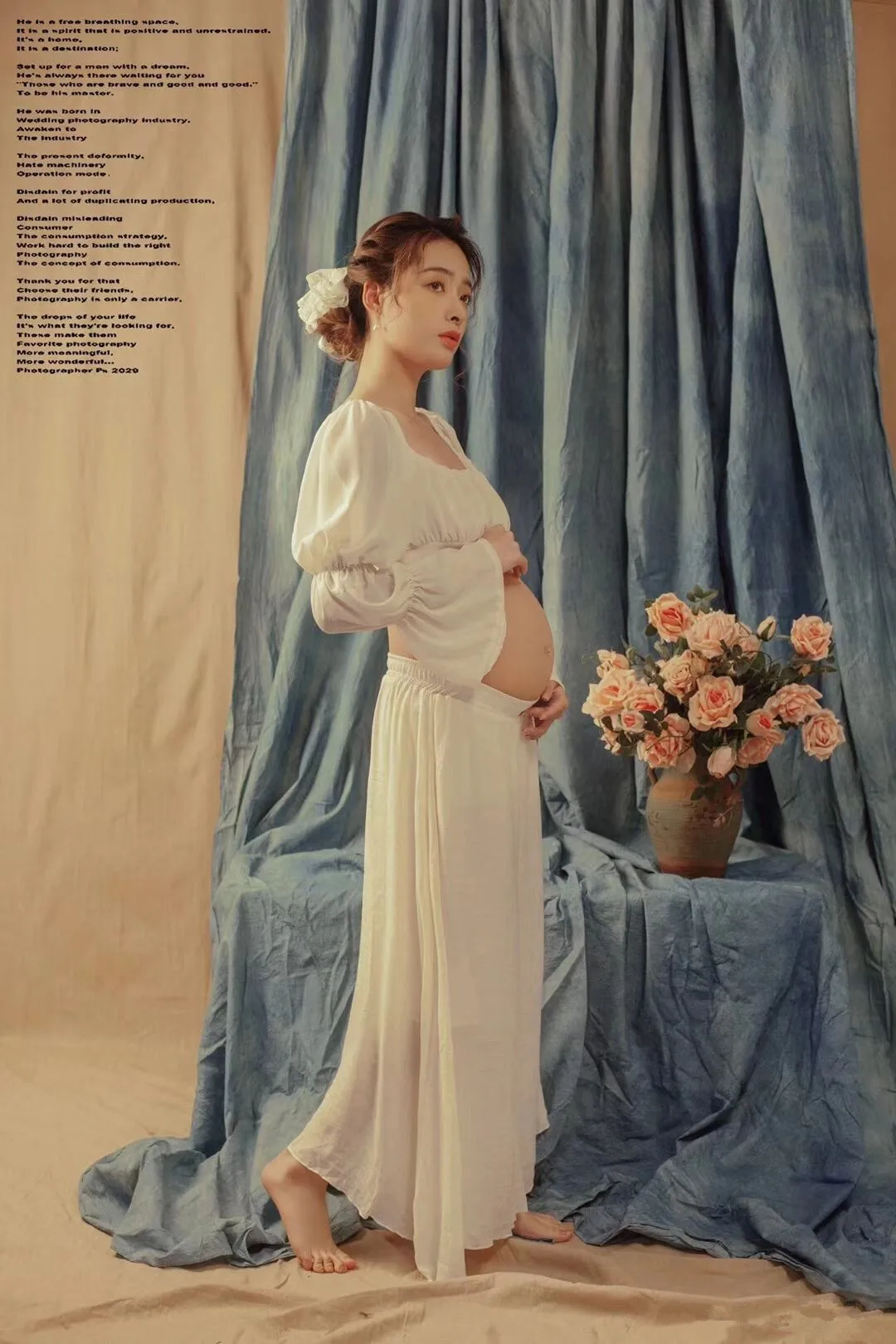Vestido largo maxi con ajuste cómodo para maternidad