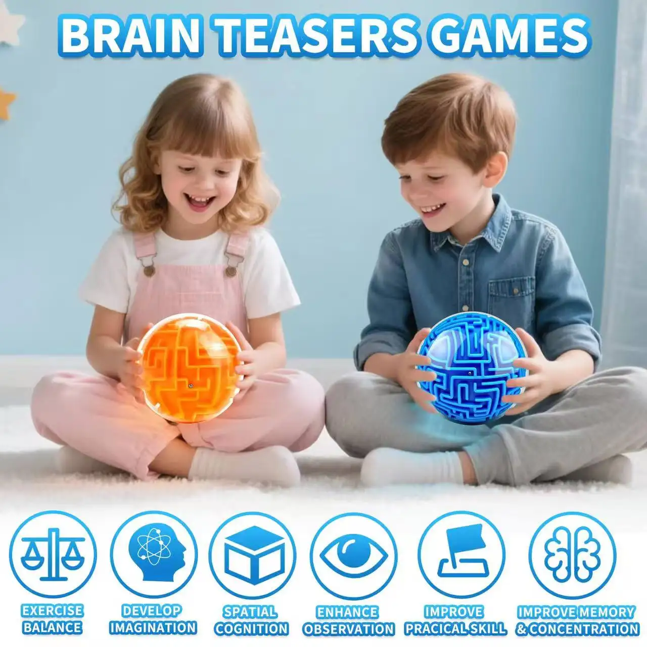 Cubo mágico laberinto 3D antiestrés para niños, educativo - imagen 2