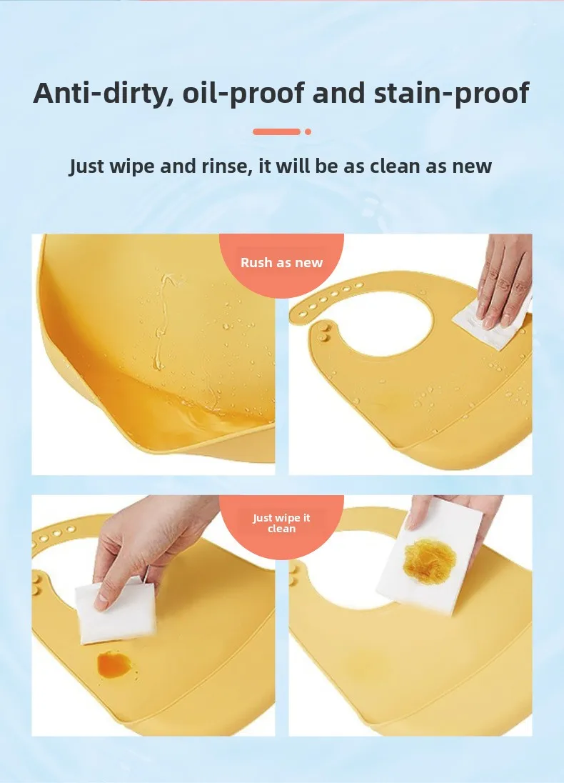 Babero de silicona impermeable para niños