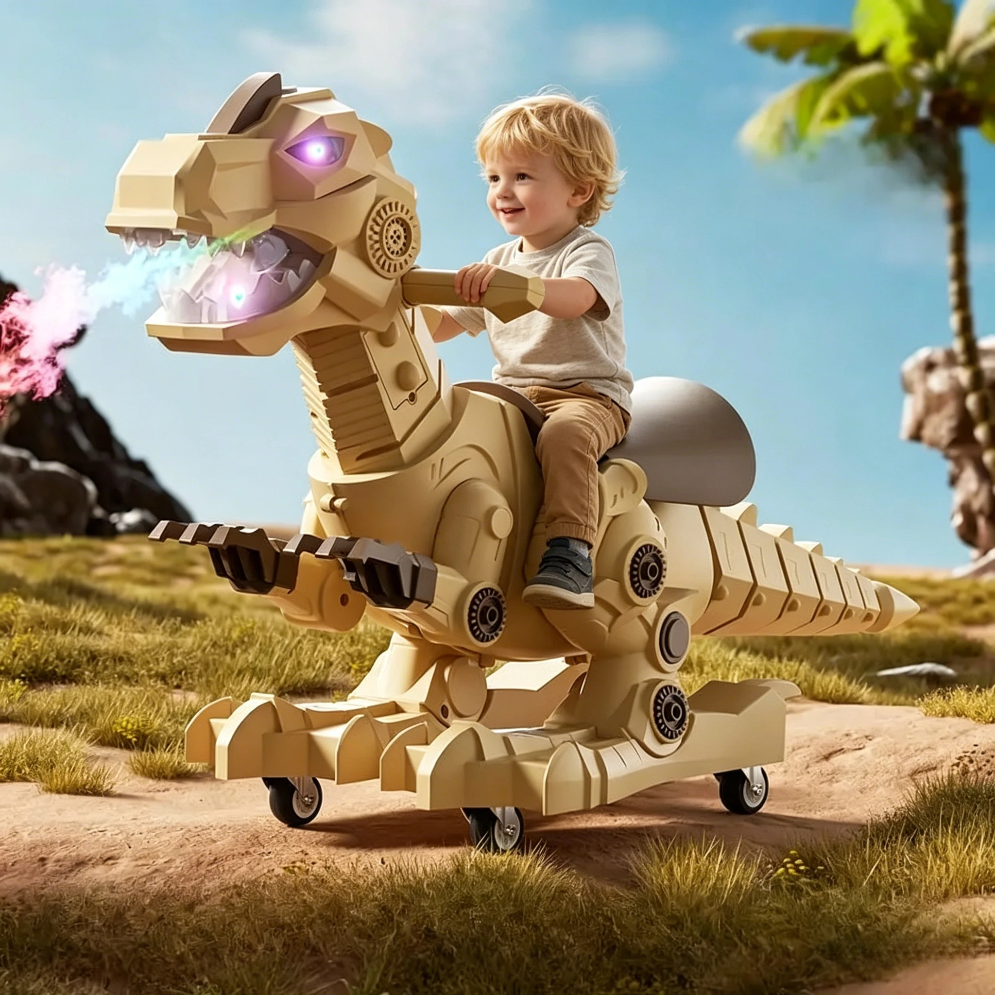 Andador deslizante dinosaurio para bebés, coche de equilibrio infantil - imagen 4
