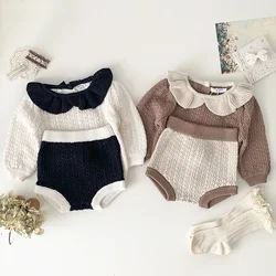 Milangel conjunto punto niña: suéter y bombachos acolchados