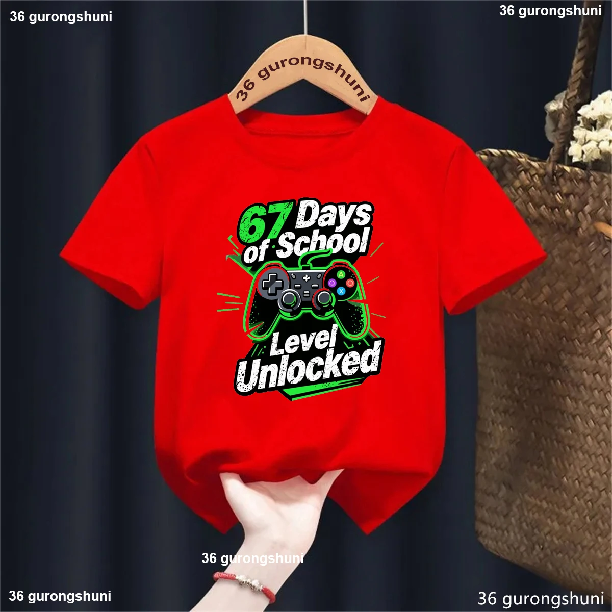 Camiseta infantil manga corta de vuelta al cole con estampado divertido - imagen 3
