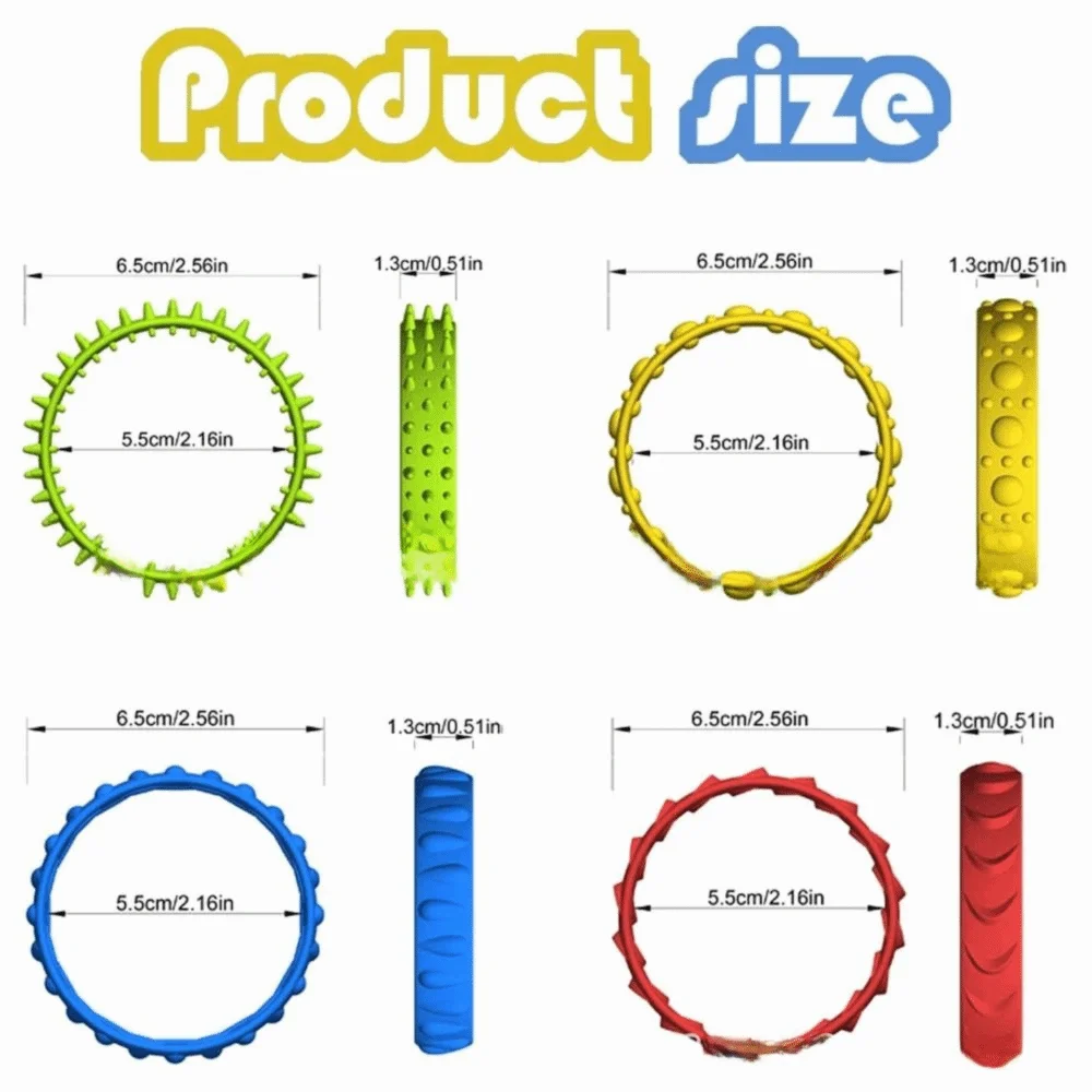 Juguete sensorial de anillo TPR suave para mano, flexible giratorio - imagen 4