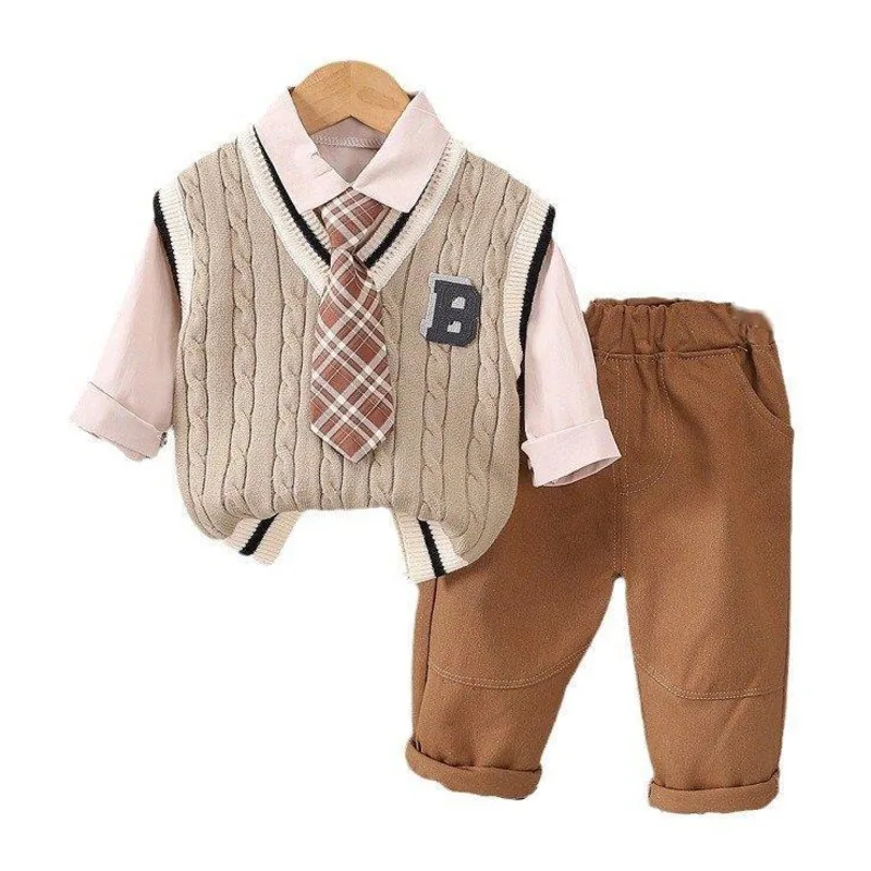 Conjunto bebé algodón primavera: camiseta, pantalón y chaleco - imagen 4