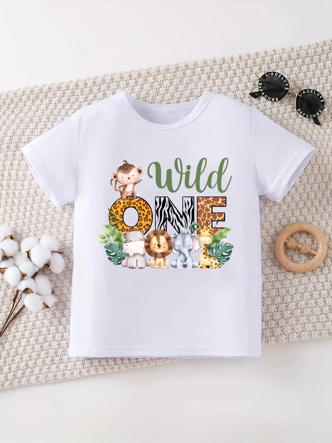 Camiseta estampado cebra y león de la naturaleza, a juego para hermanos - imagen 2