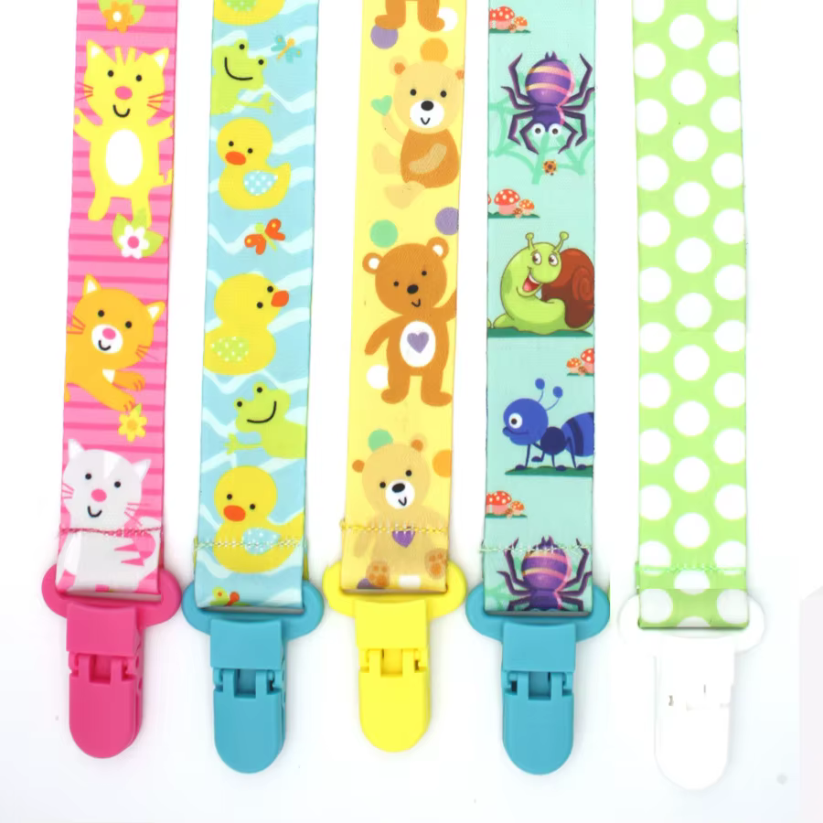 Clip para chupete dibujos animados con cadena de bebé