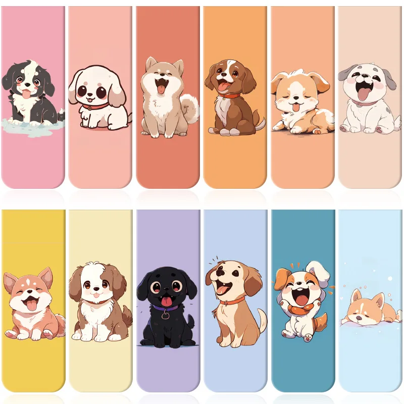 Set de 12 marcadores magnéticos de cachorros de dibujos animados