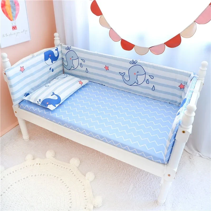 Surround de cuna nórdico algodón puro lavable extraíble para bebé - imagen 5